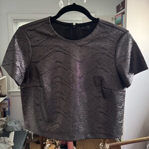 Club Monaco Metallic Cropped Shirt